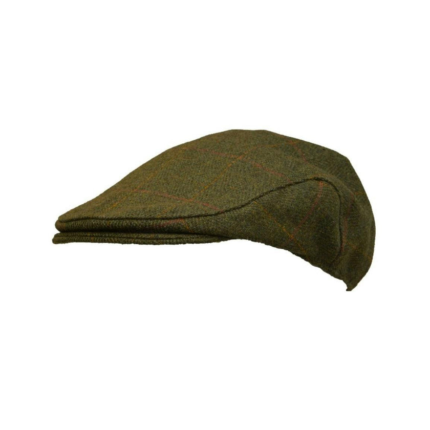 Lyall Tweed Flat Cap - Olive