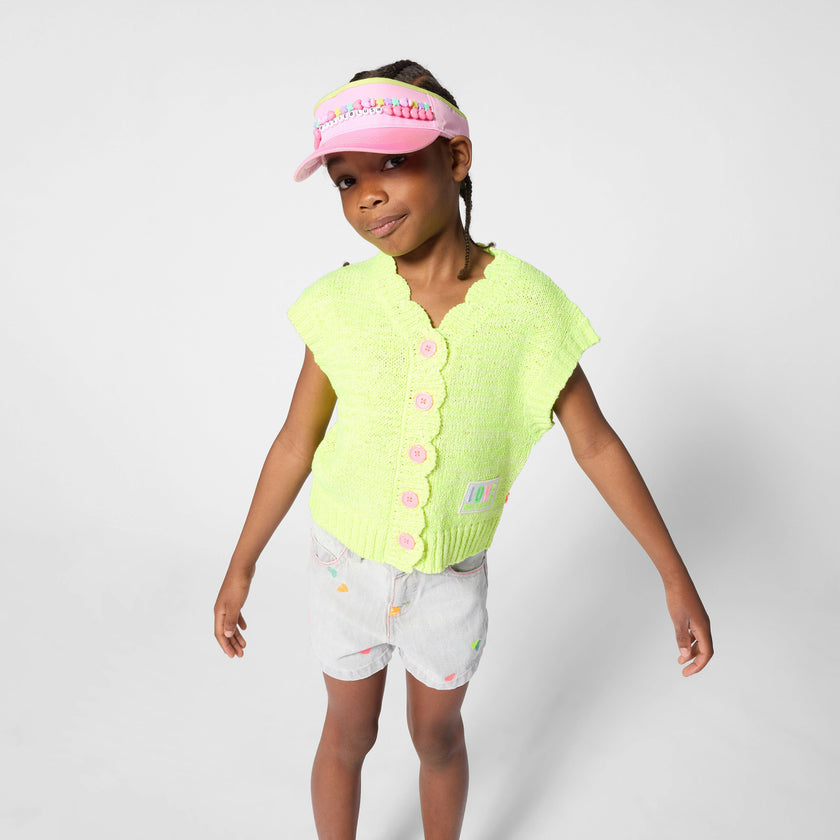 Light Gray Denim Kids’ Shorts with Embroidery