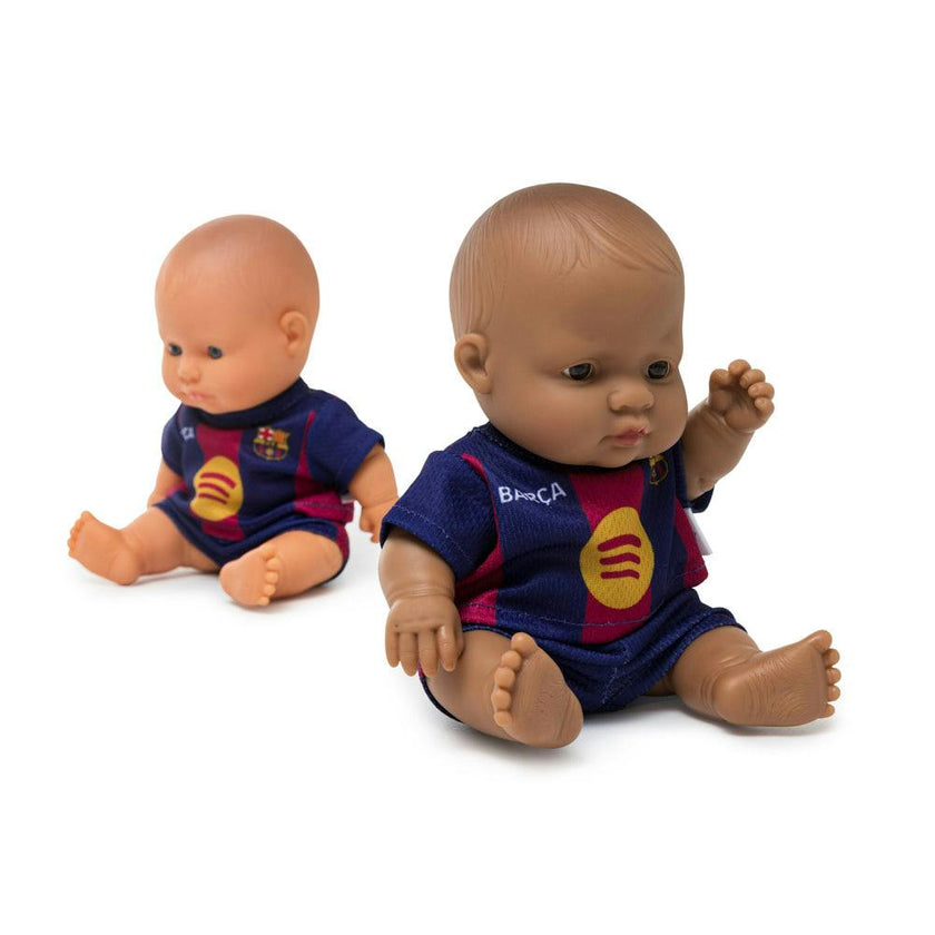 Miniland 8 1/4" Baby Boy Girl with Barcelona Soccer Jersey