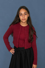 Crop Cardigan and Shell Set_Burgundy