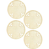 Set of 4 Handwoven Iraca Olive Motif Chargers