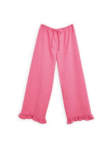 women's vichy frilled pants - wild berry