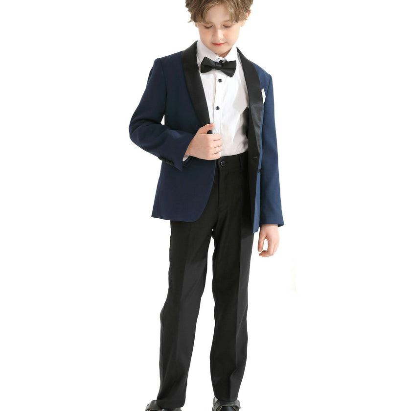 Navy Moustache Shawl Lapel Tuxedo Set