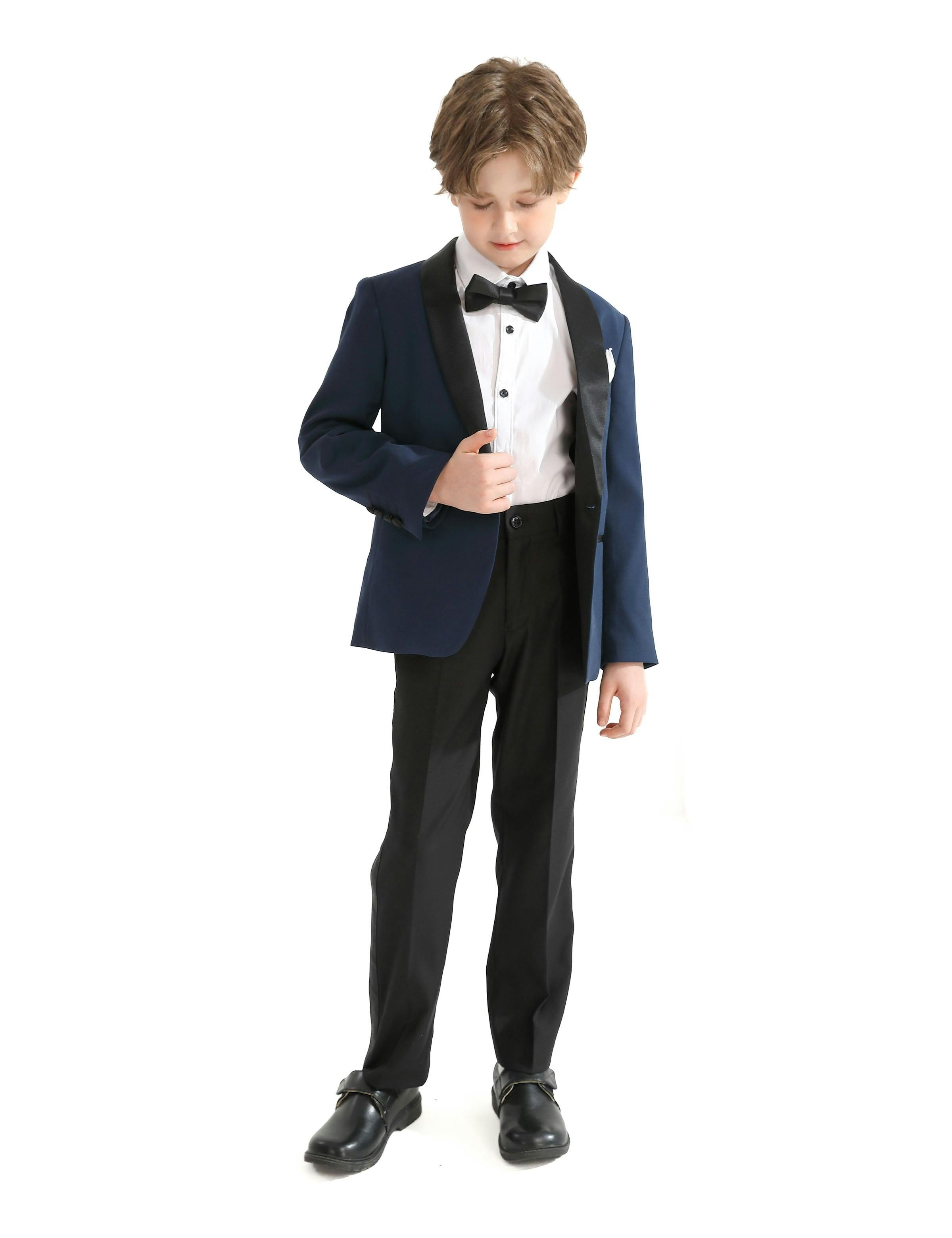 Navy Moustache Shawl Lapel Tuxedo Set