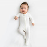 Milk White Bamboo Convertible Footie