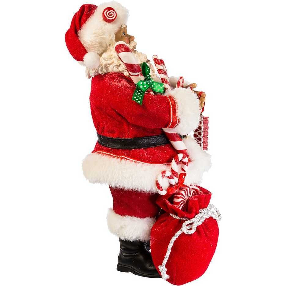 10.5-Inch Fabriché Santa With Christmas Candy and Bag