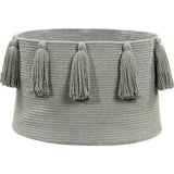 Braided Circular Basket With Tassels
