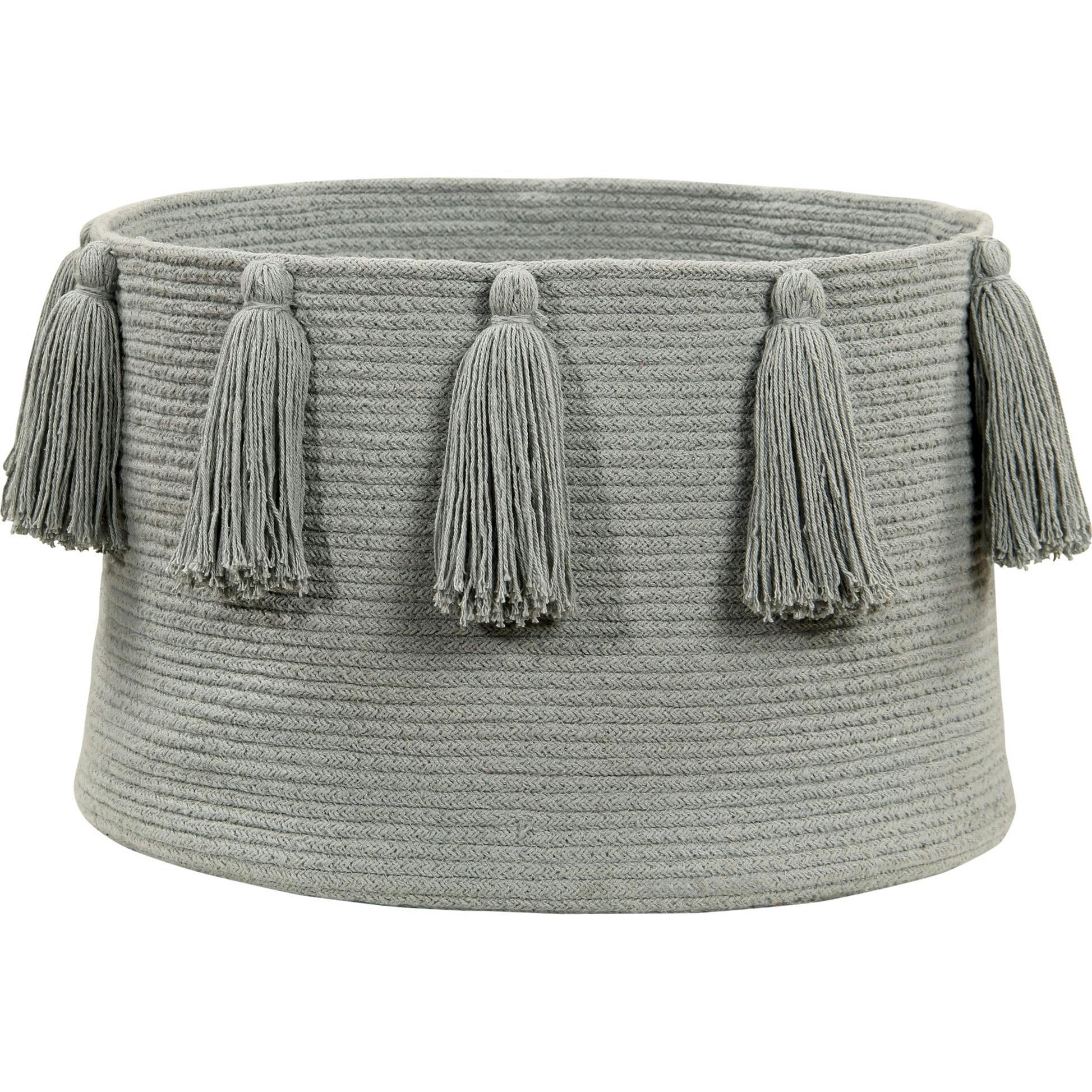 Braided Circular Basket With Tassels