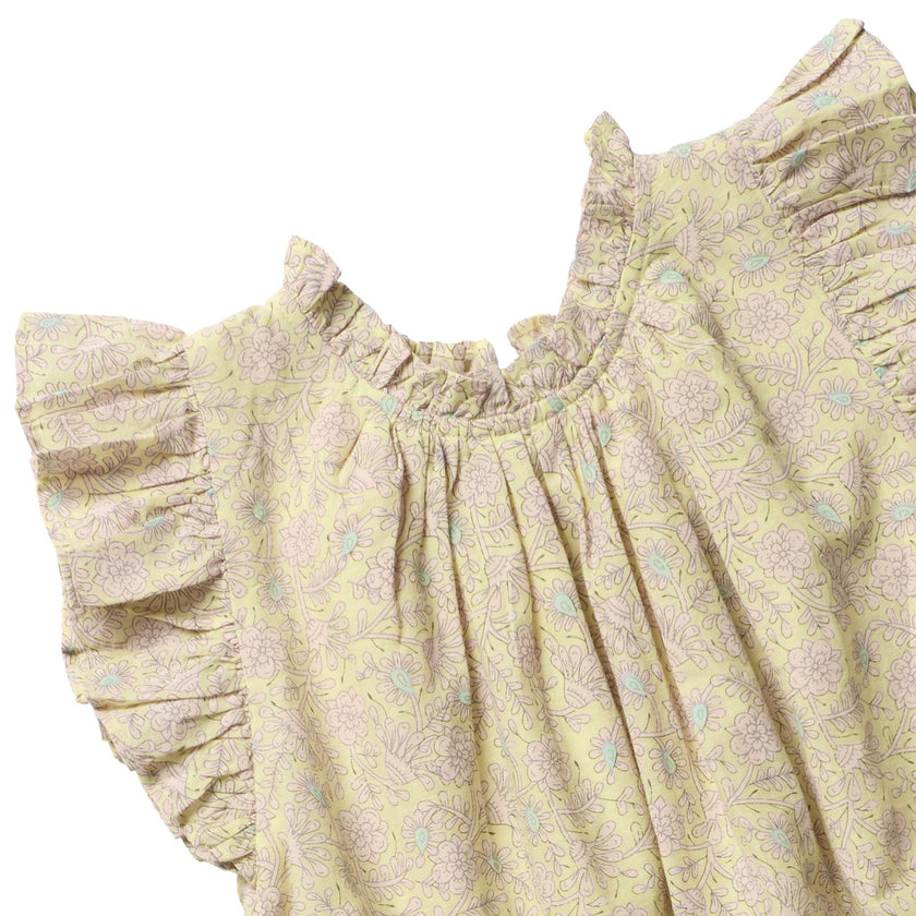 Girls Harper Dress - Citrus Garden Boarder