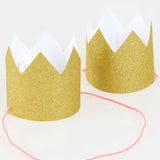 Mini Gold Glitter Crowns