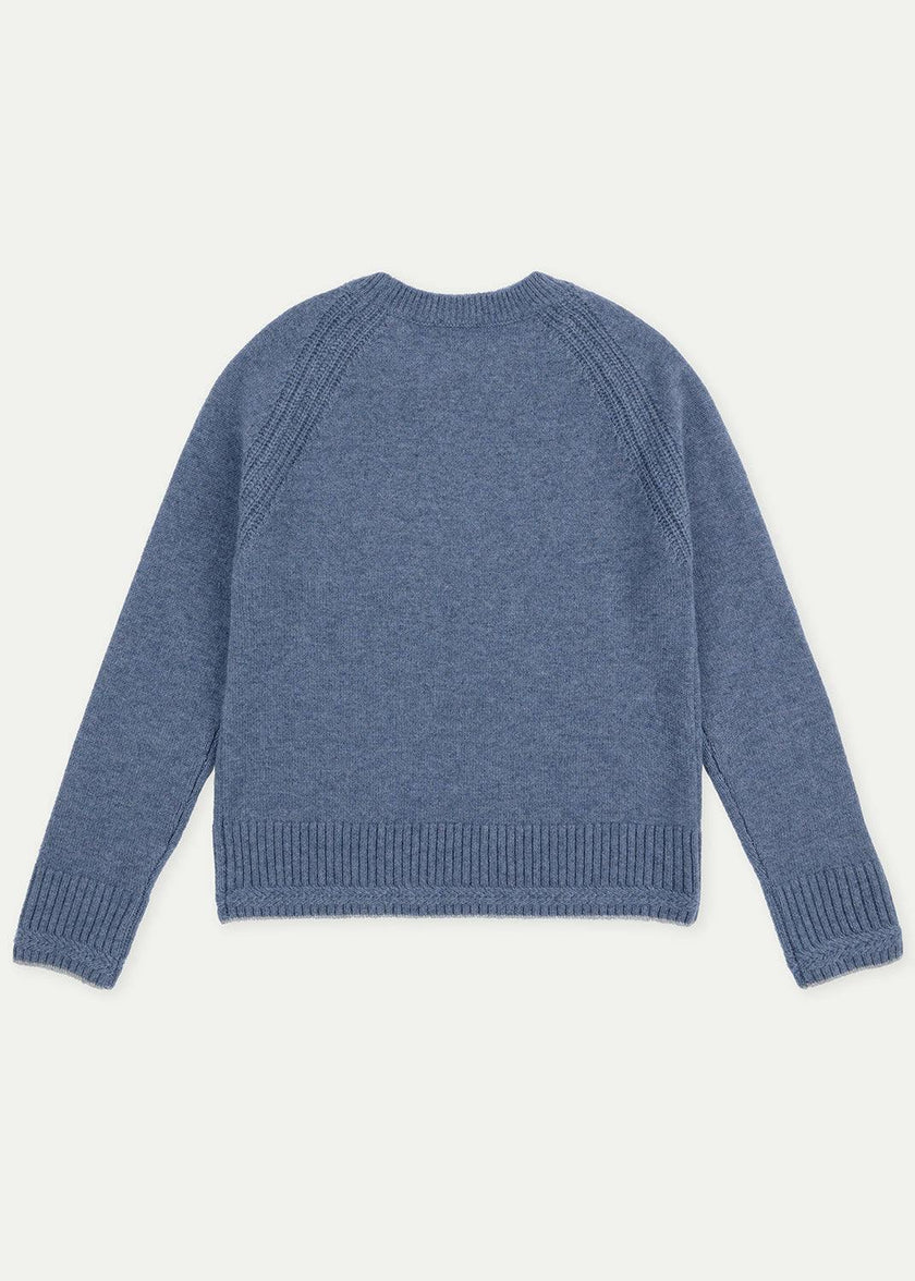 The Blue Merino Pocket Cashmere Crew