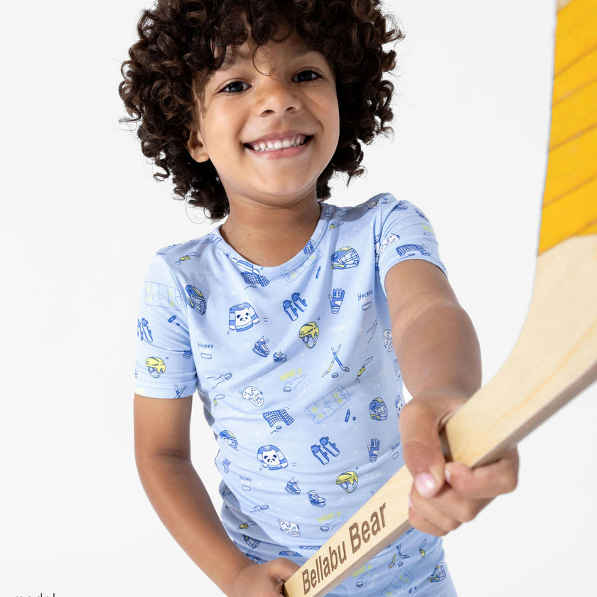Hockey Bamboo Kids Pajama Short Set