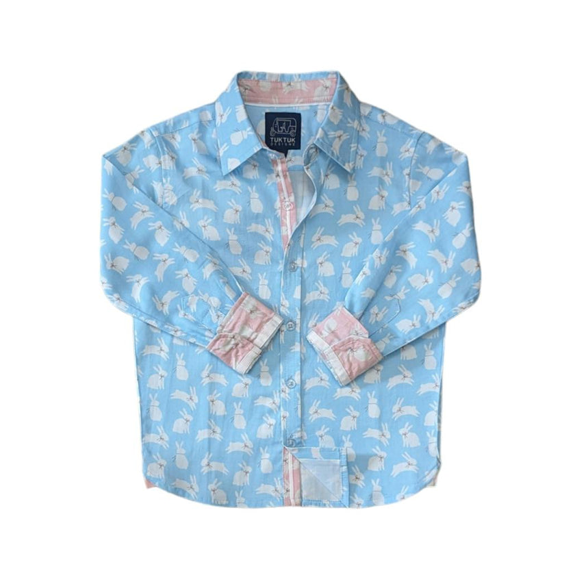 Bunnies in Blue Shirt in Long Sleeves