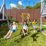 Teamson Kids Laguna Wooden Swing Set With Slide & Rock Wall