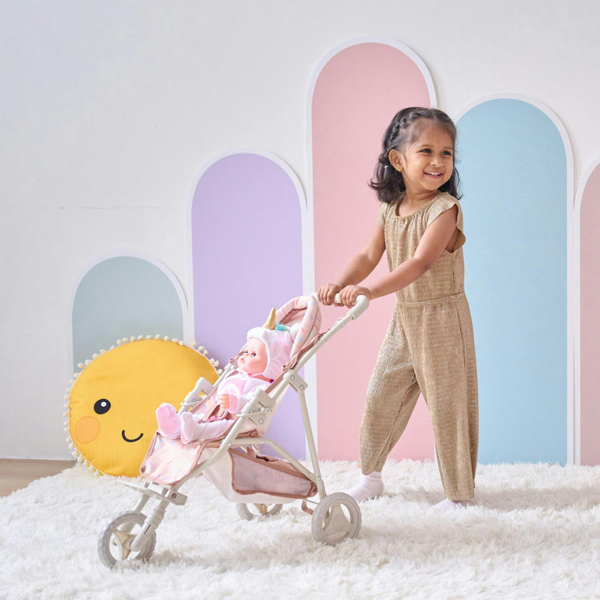 Olivia's Little World Confetti Doll Jogging Stroller with Retractable Canopy