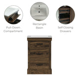 Teamson Home Donovan 24" Single Bathroom Vanity with Two Drawers