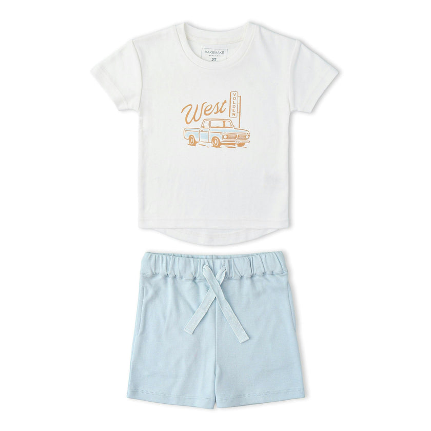 Organic Graphic Tee & Shorts Set - Wild West