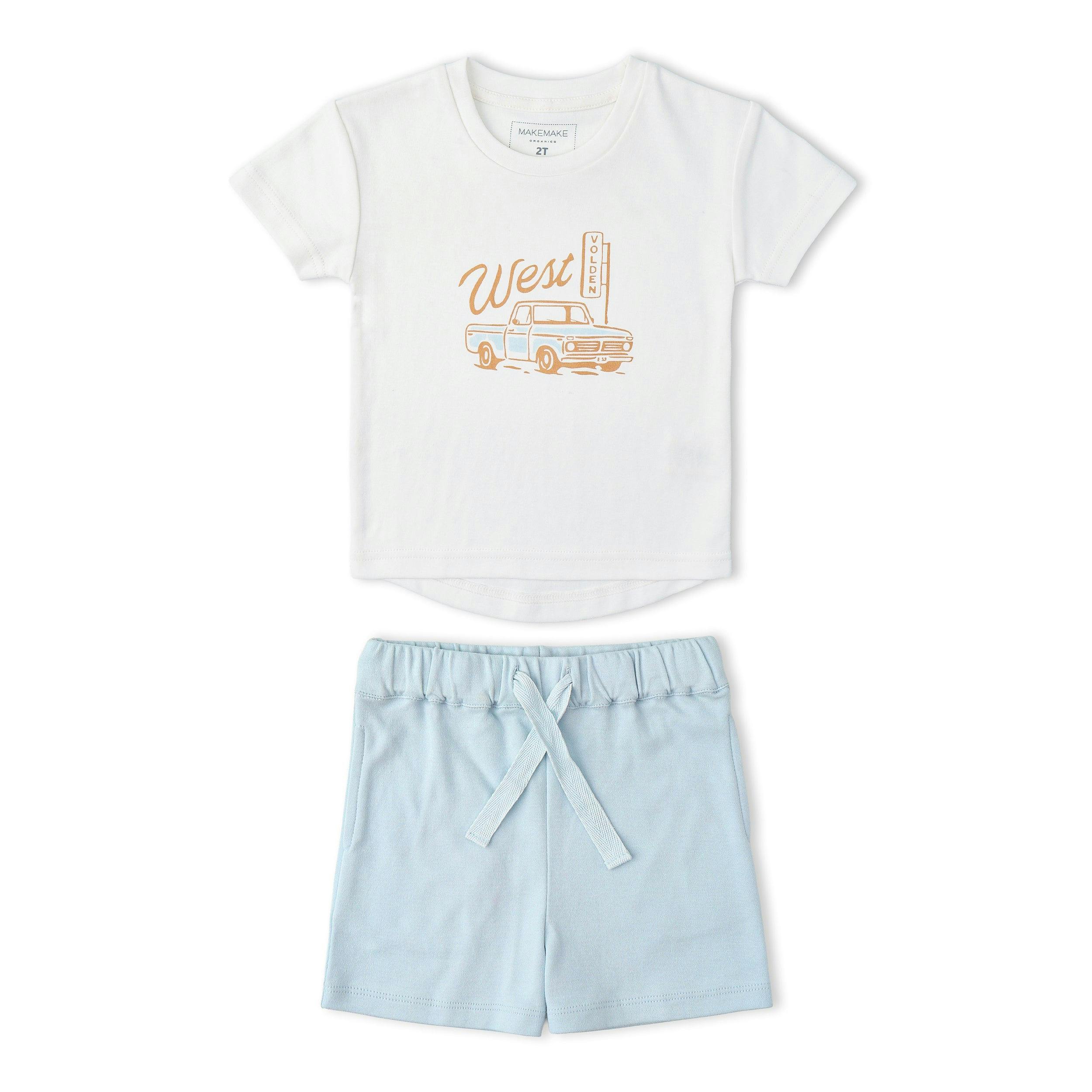 Organic Graphic Tee & Shorts Set - Wild West