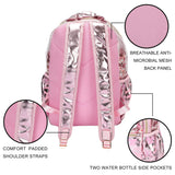 Pink Bow Confetti Clear Backpack by Packed Party | 17" Cute Backpack for Adults