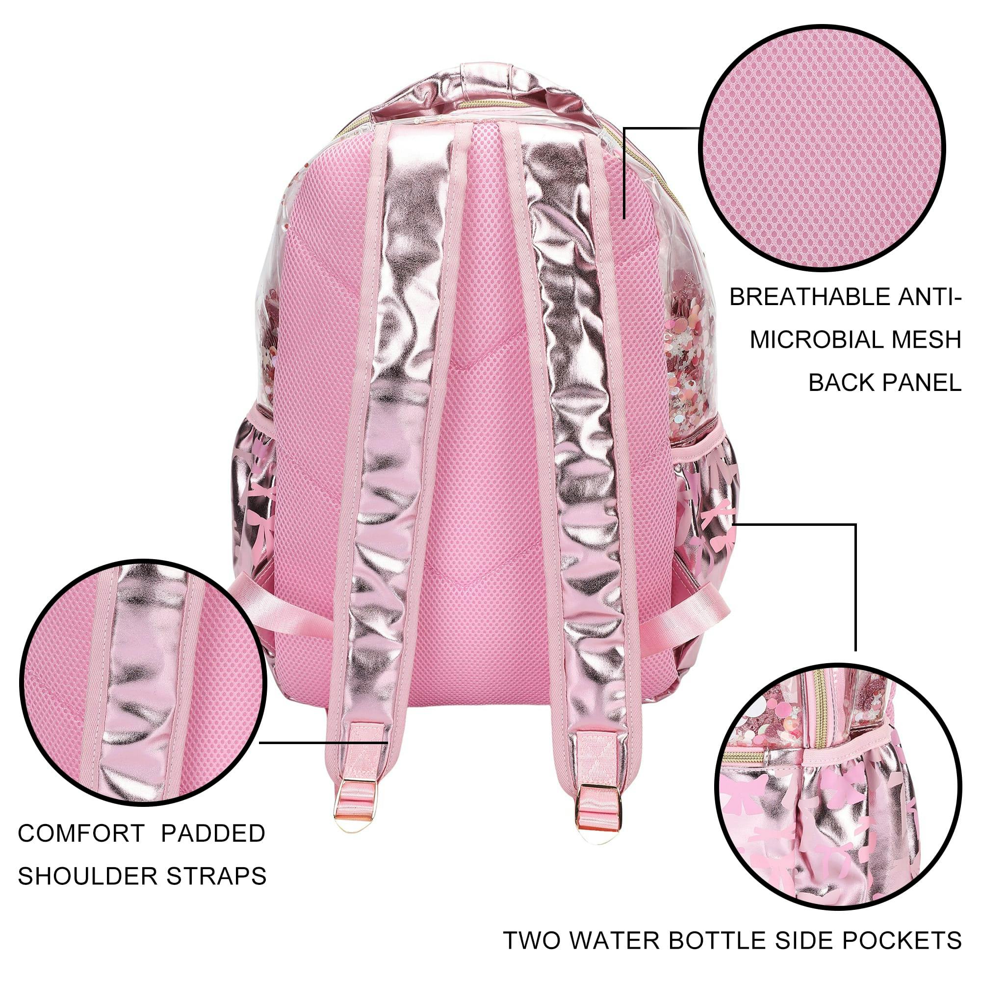 Pink Bow Confetti Clear Backpack by Packed Party | 17