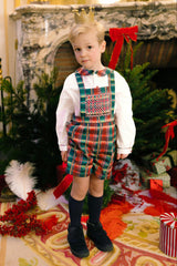 GEORGE TARTAN ROUGE OVERALLS SET