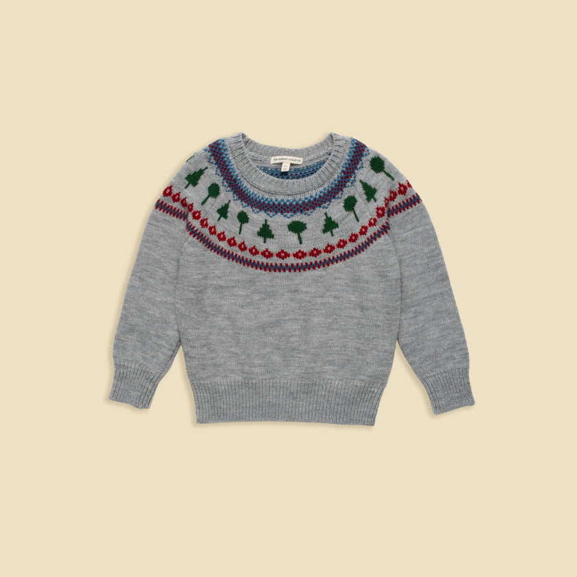 Recess Fair Isle Sweater in Heather Grey