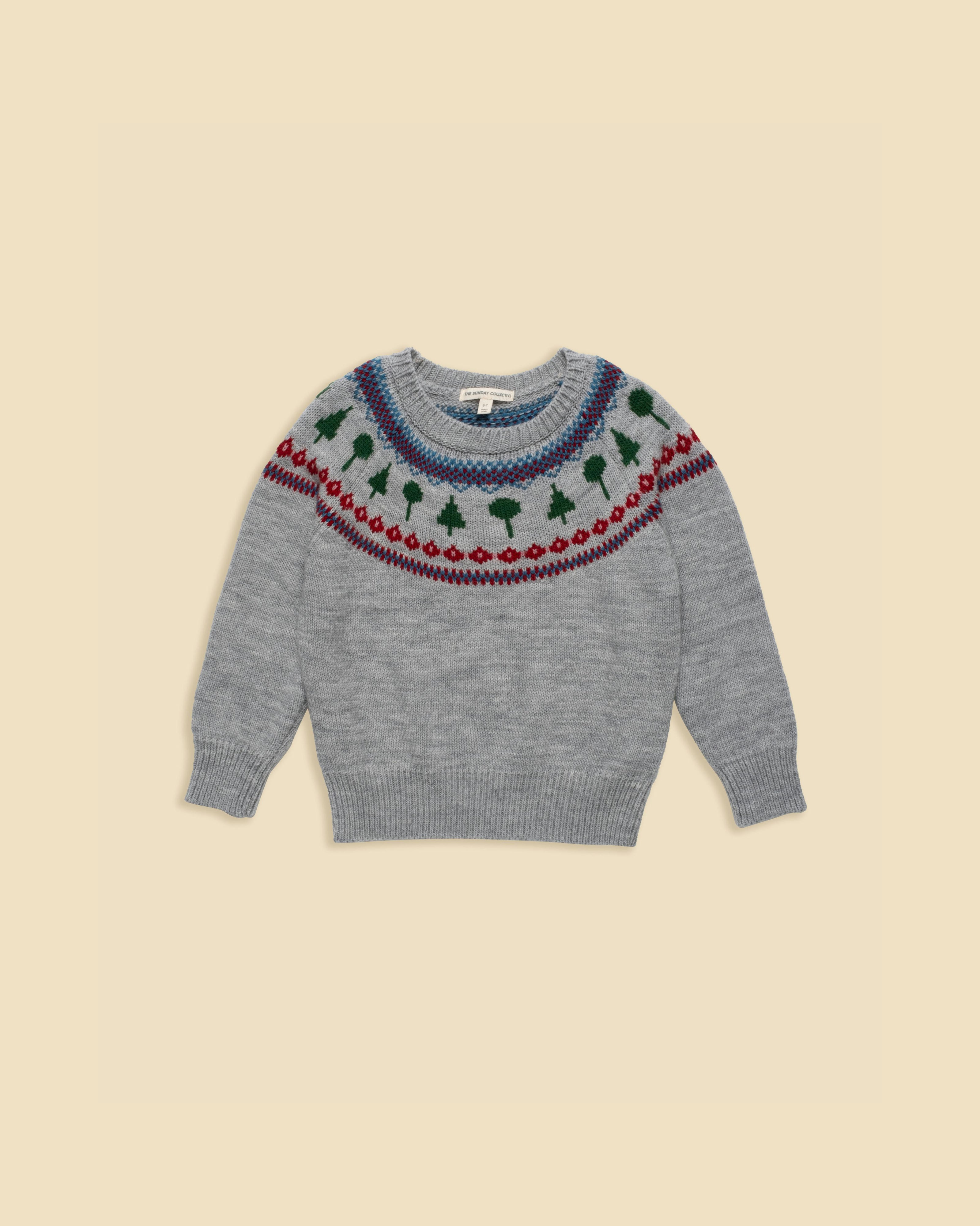 Recess Fair Isle Sweater in Heather Grey