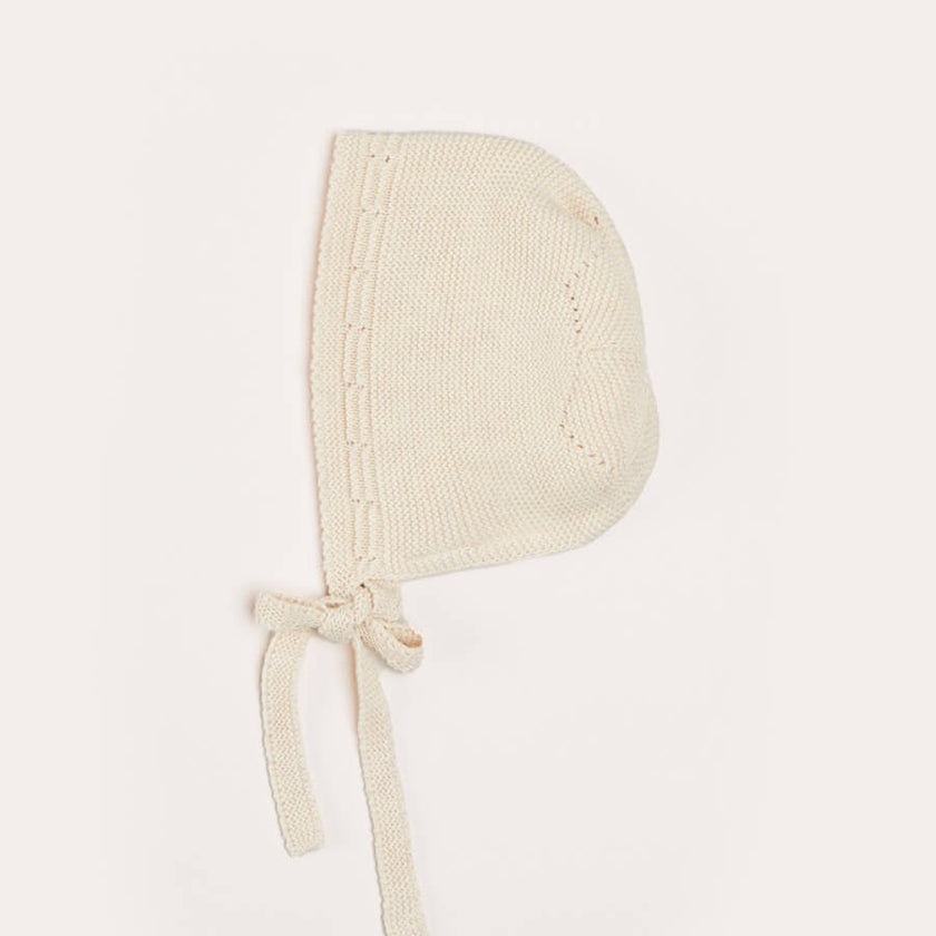 Openwork Knitted Bonnet in Beige(S-L)