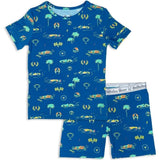 Monaco Blue Bamboo Kids Pajama Short Set