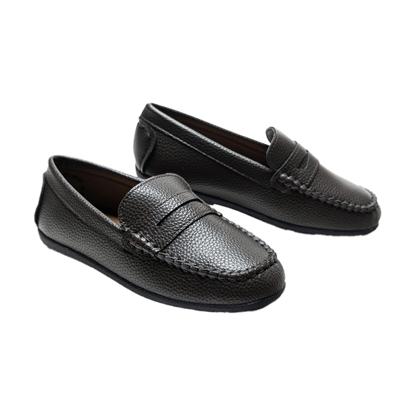 Mocha Faux Leather Penny Loafers