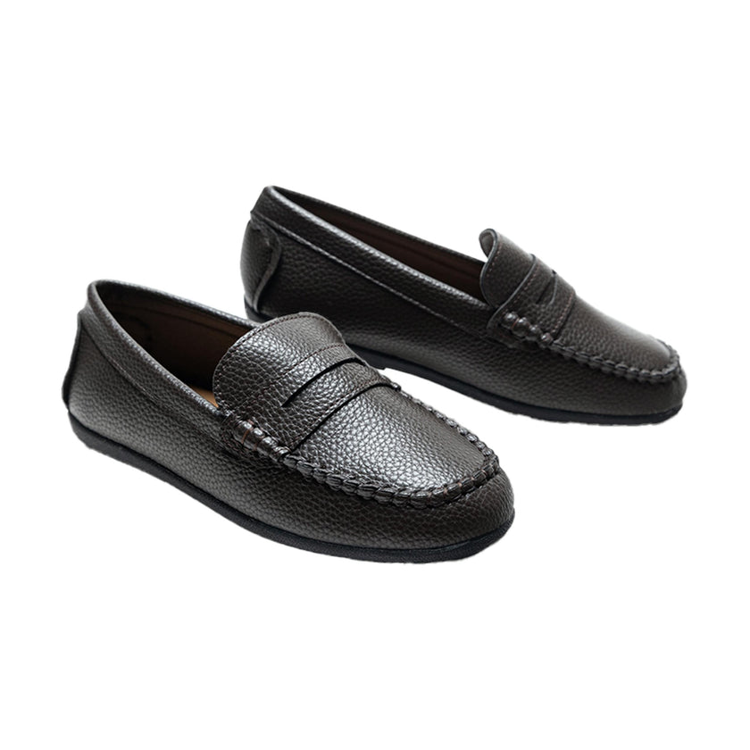 Mocha Faux Leather Penny Loafers