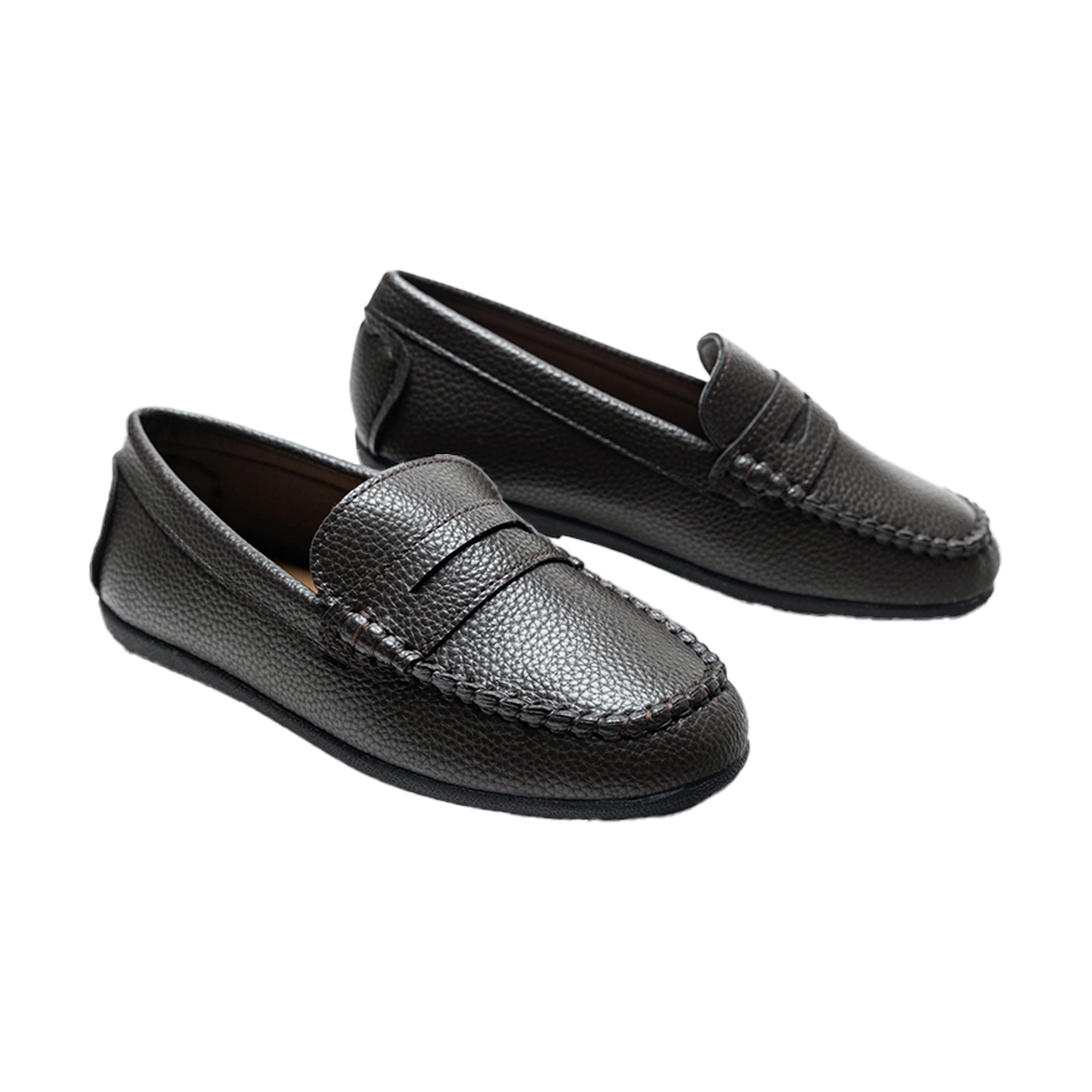 Mocha Faux Leather Penny Loafers