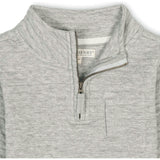 Long Sleeve Quilted Half Zip Pullover with Pocket, Grey