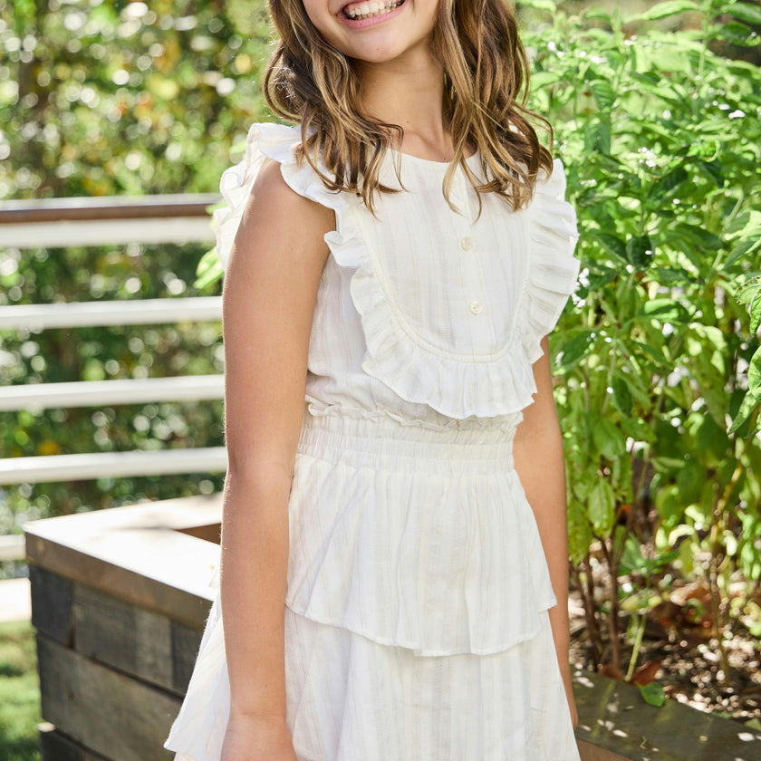 Jane Dress White/Gold