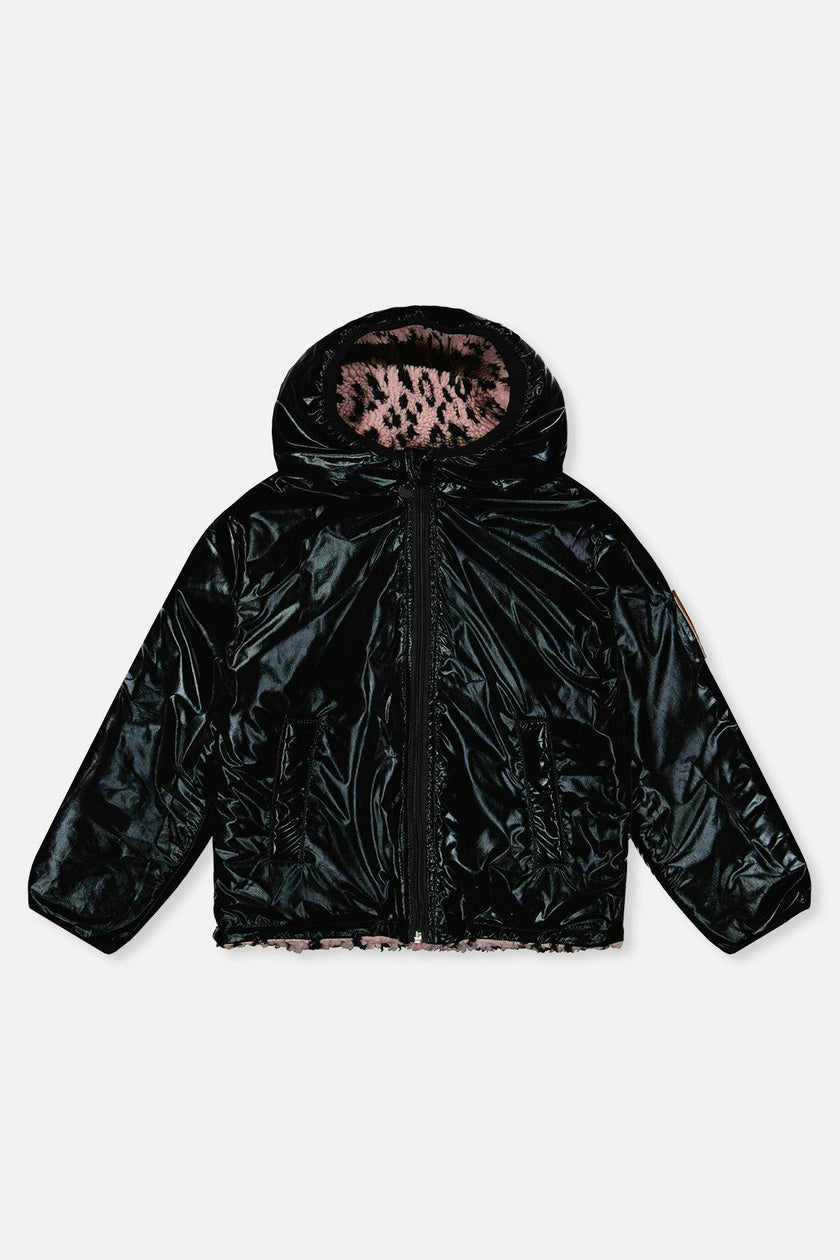 Reversible Mid-Season Jacket Pink And Black