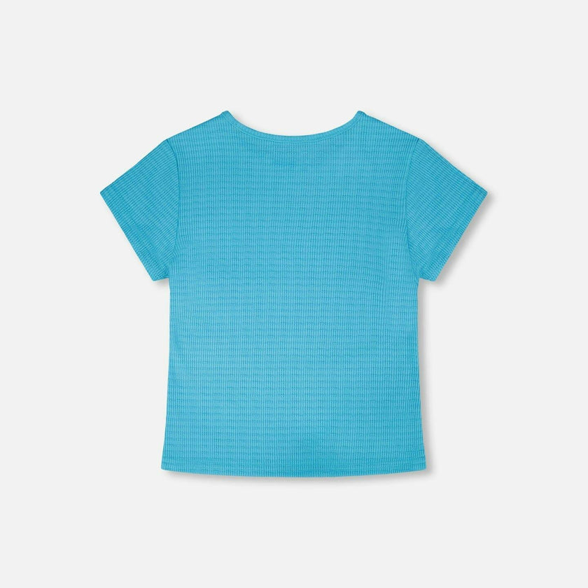 Crinkle Jersey T-Shirt Blue