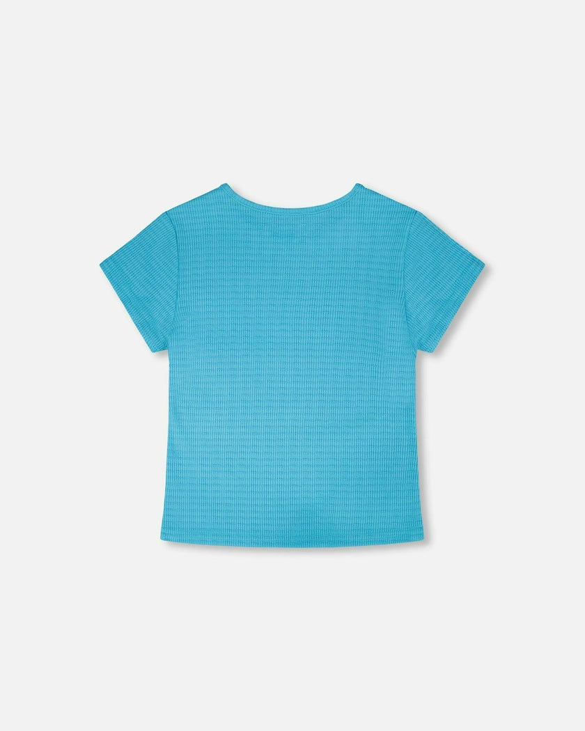 Crinkle Jersey T-Shirt Blue
