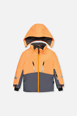 Two Piece Teknik Snowsuit Bright Orange Grey And Taupe