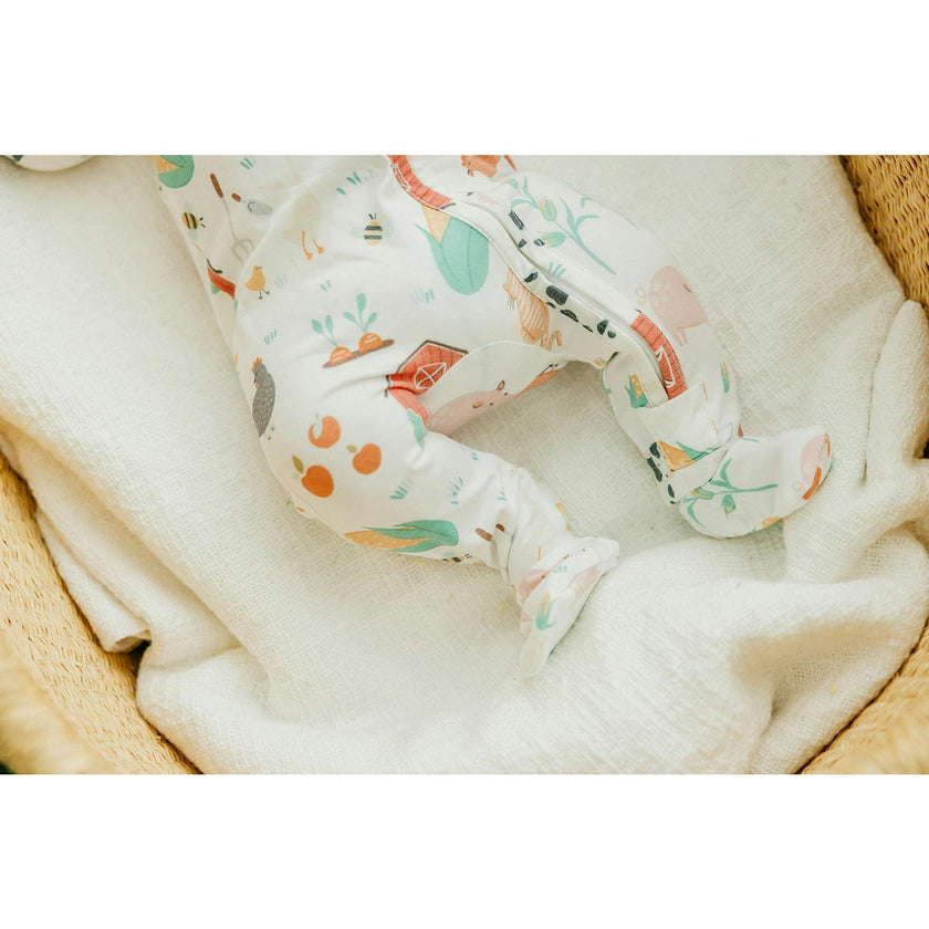 Farmstead Zip-Up Footie, Prints