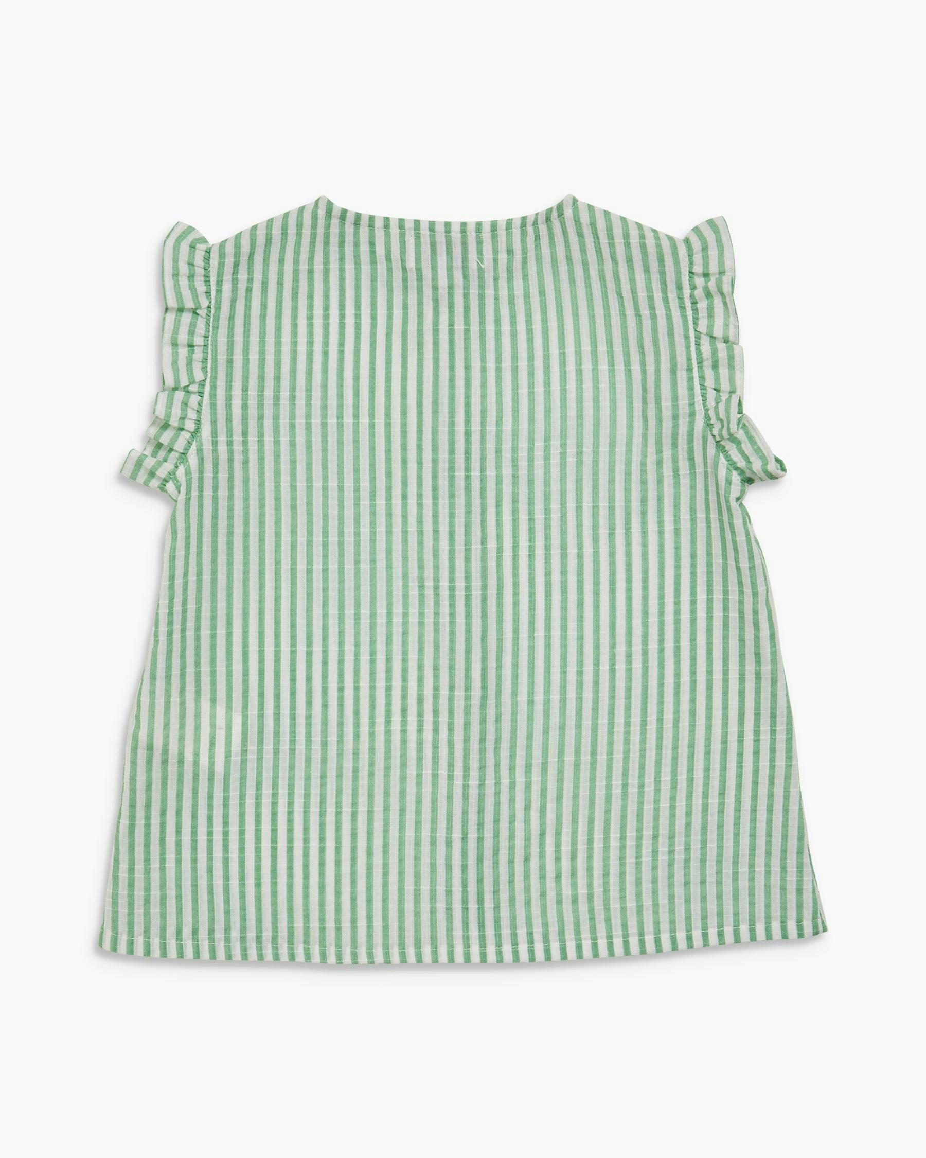 Noemie Top Mint Stripe Crepon