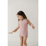 Girl's Zip Rash Guard Swimsuit