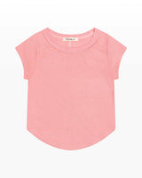 Rayon Rib Exposed Cap Sleeve Tee