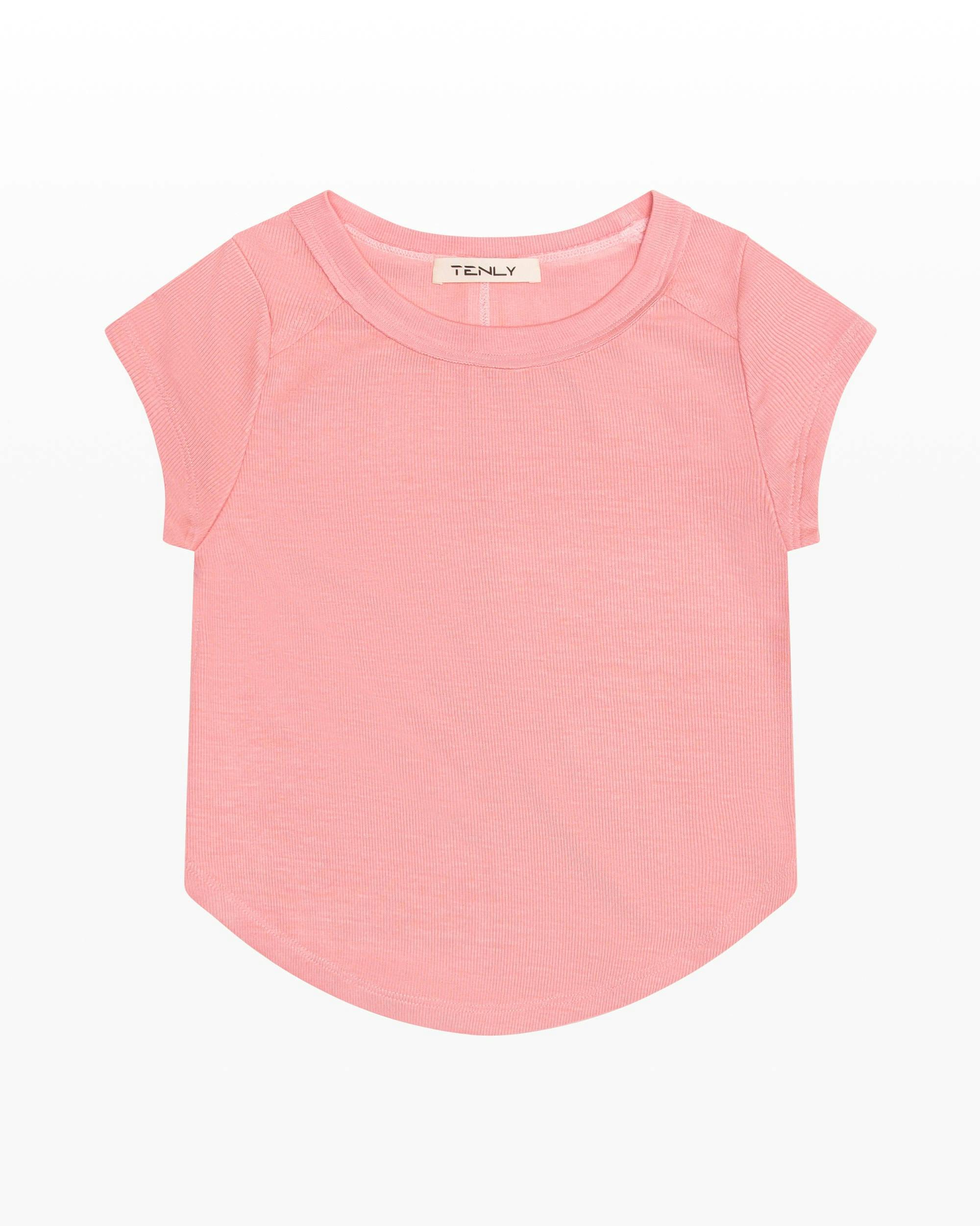Rayon Rib Exposed Cap Sleeve Tee