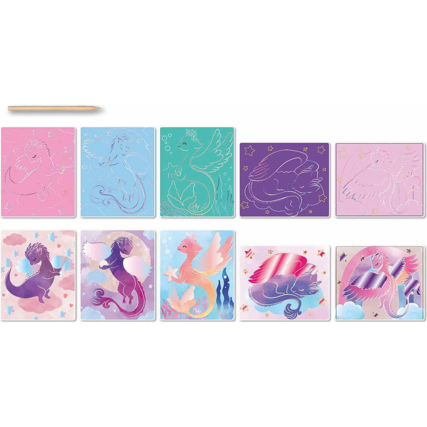 Artissimo - Scratch Art Cuddly Dragons - 5y+