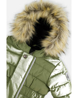 Baby Original One Piece Puffy Snowsuit With Removable Mittens And Boots Olive Green