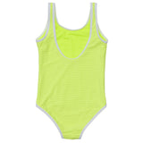 UPF50+ Scoop Neck Sleeveless Contrast Piped Swimsuit