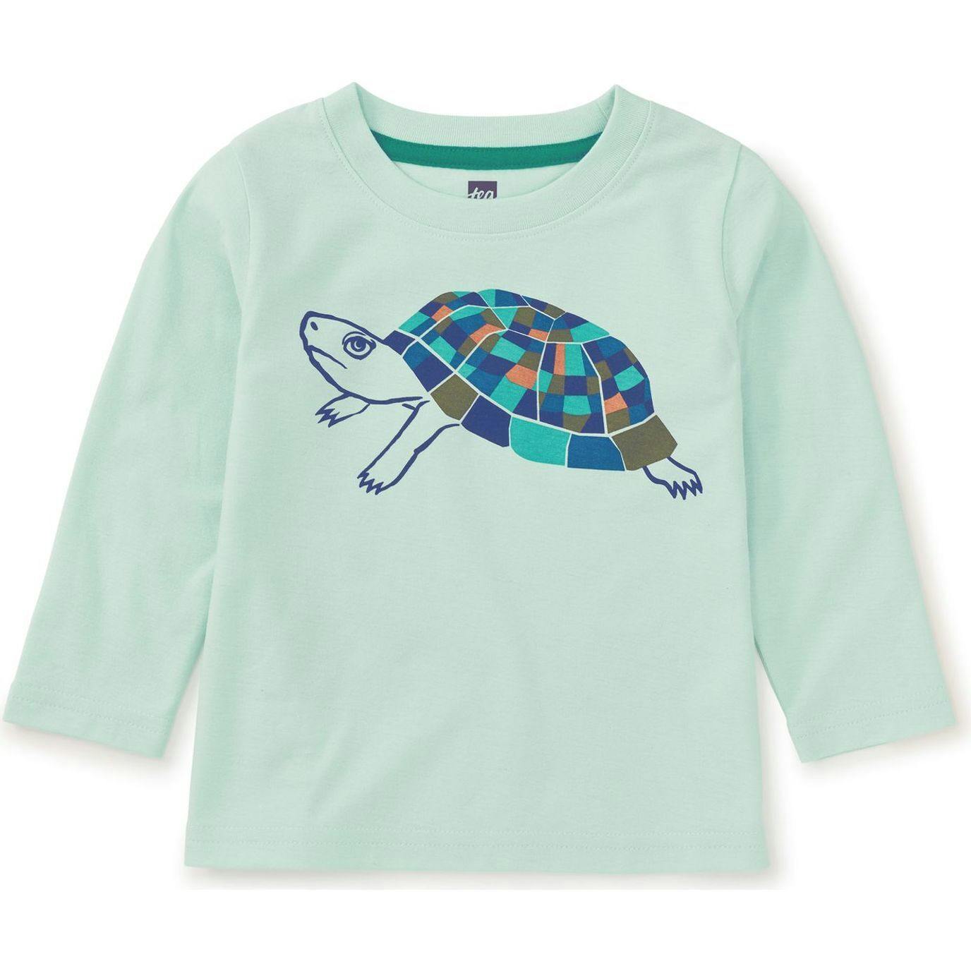 Mosaic Graphic Print Long Sleeve T-Shirt, Green