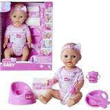 Newborn Baby: Drink & Wet - 8pc Pink - 17" Doll