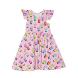Racer Back Twirly Dress in Boba