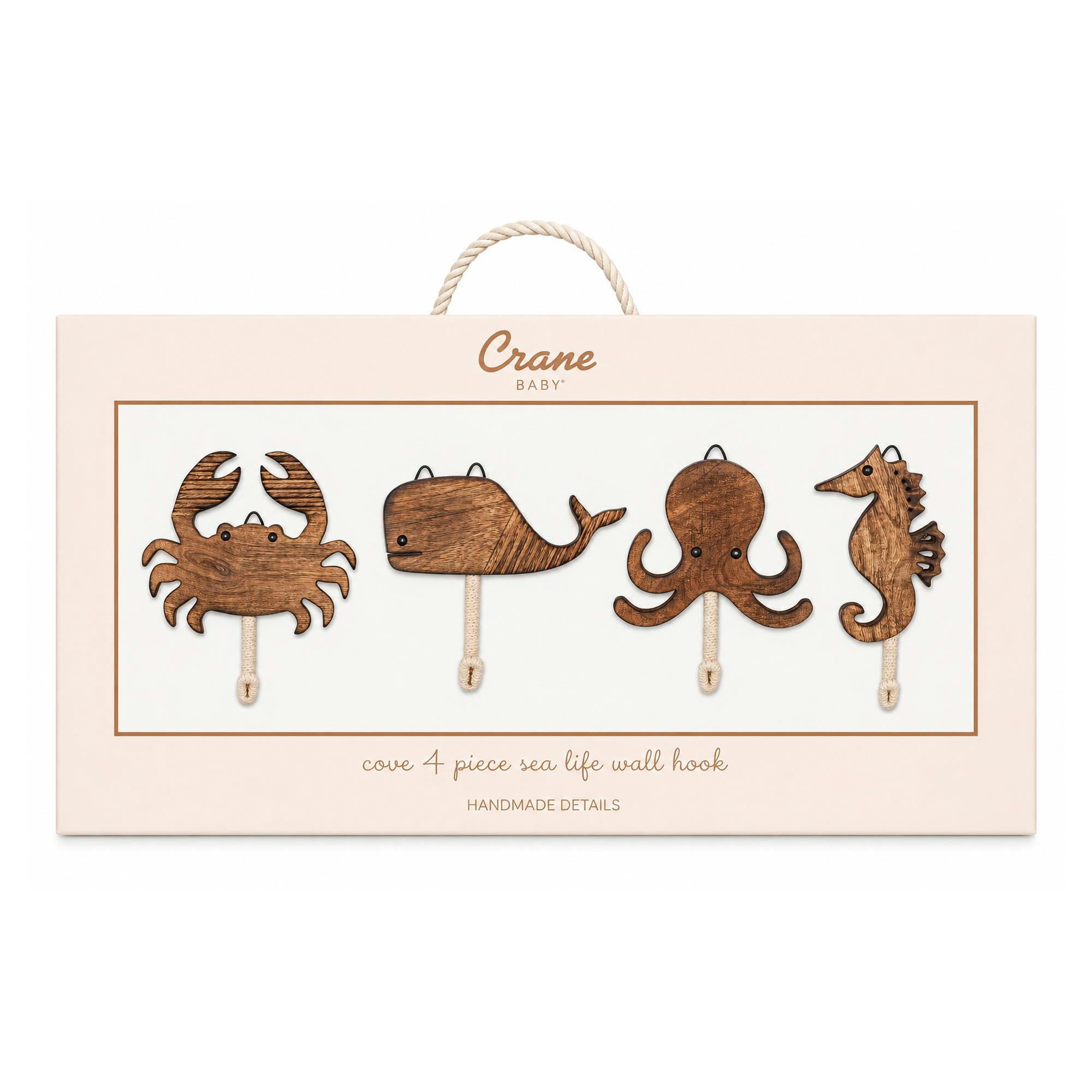 Cove Coastal Wooden Wall Hooks (Set of 4)
